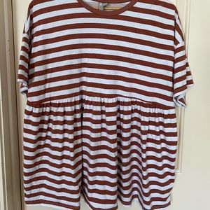 ASOS striped peplum tee